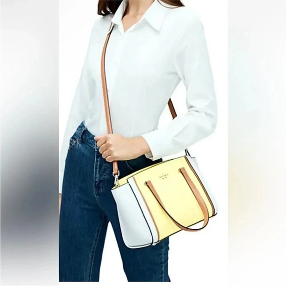 Kate Spade Large Tote Bag NWT Yellow Geraldine Retail $399 - Picture 3 of 7